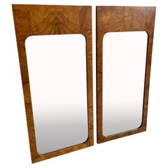 1970er Vintage Lane's Burl Wood Spiegel - ein Paar
