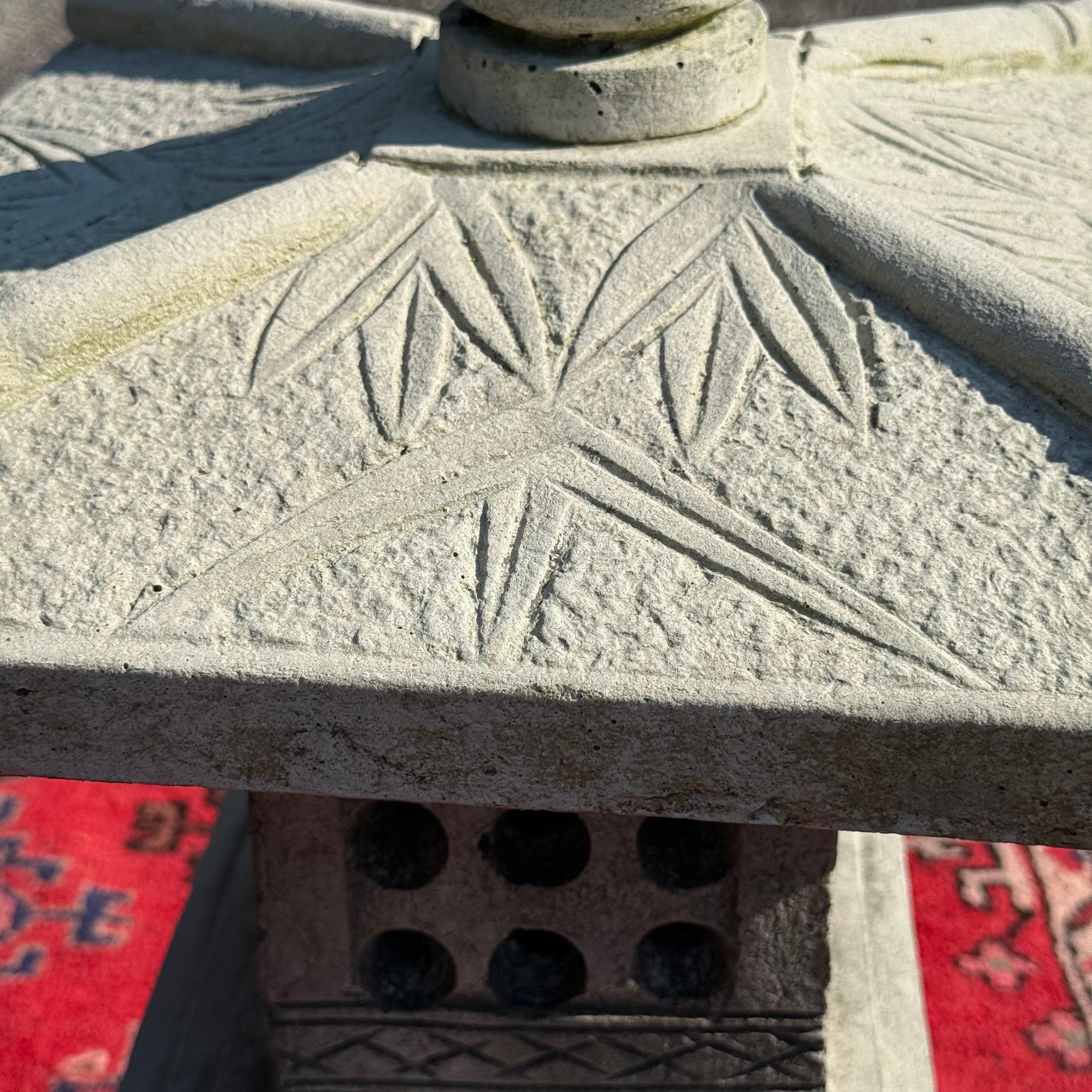 1970s Vintage Large Asian Cast Cement Stacked Pagoda For Sale 4