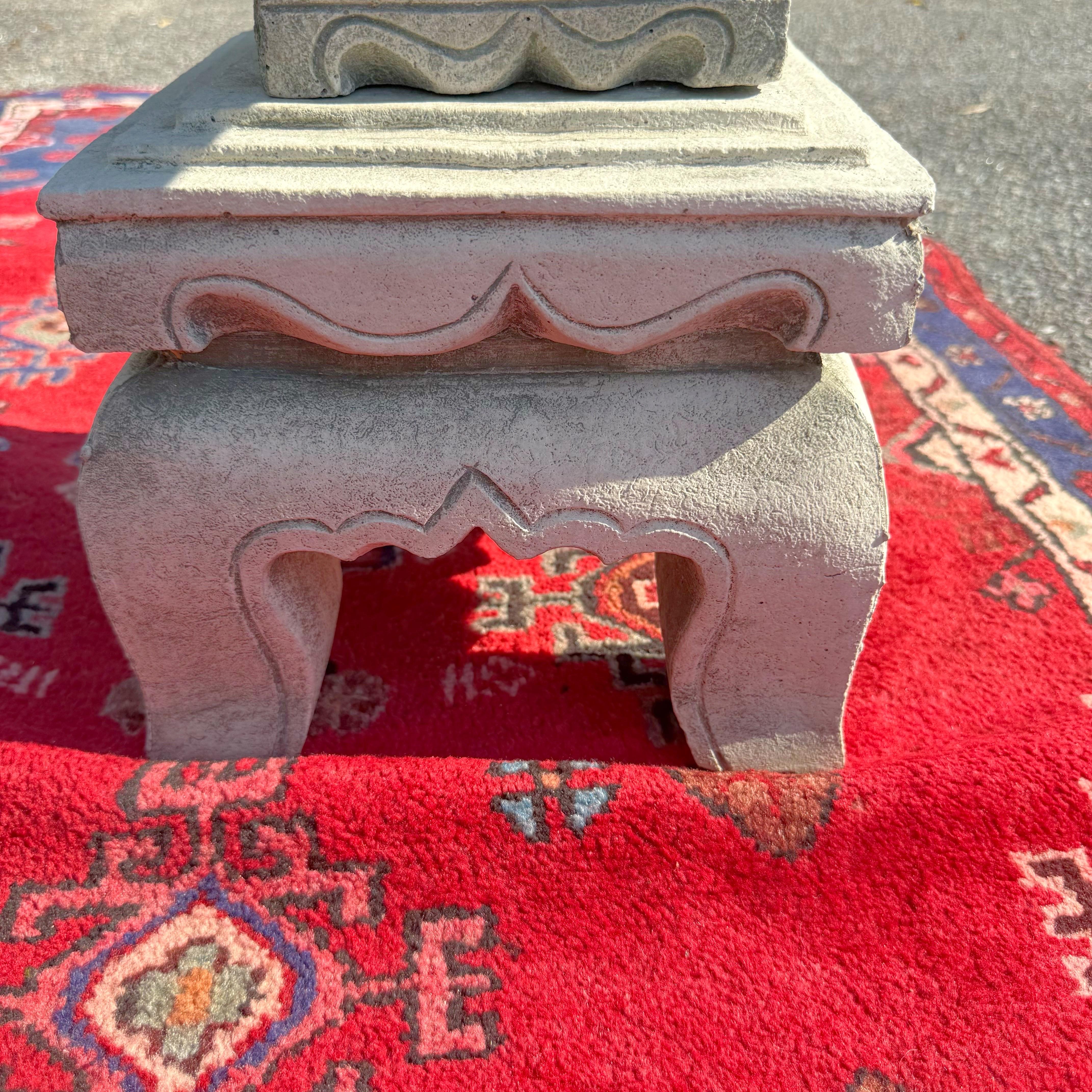 Late 20th Century 1970s Vintage Large Asian Cast Cement Stacked Pagoda For Sale