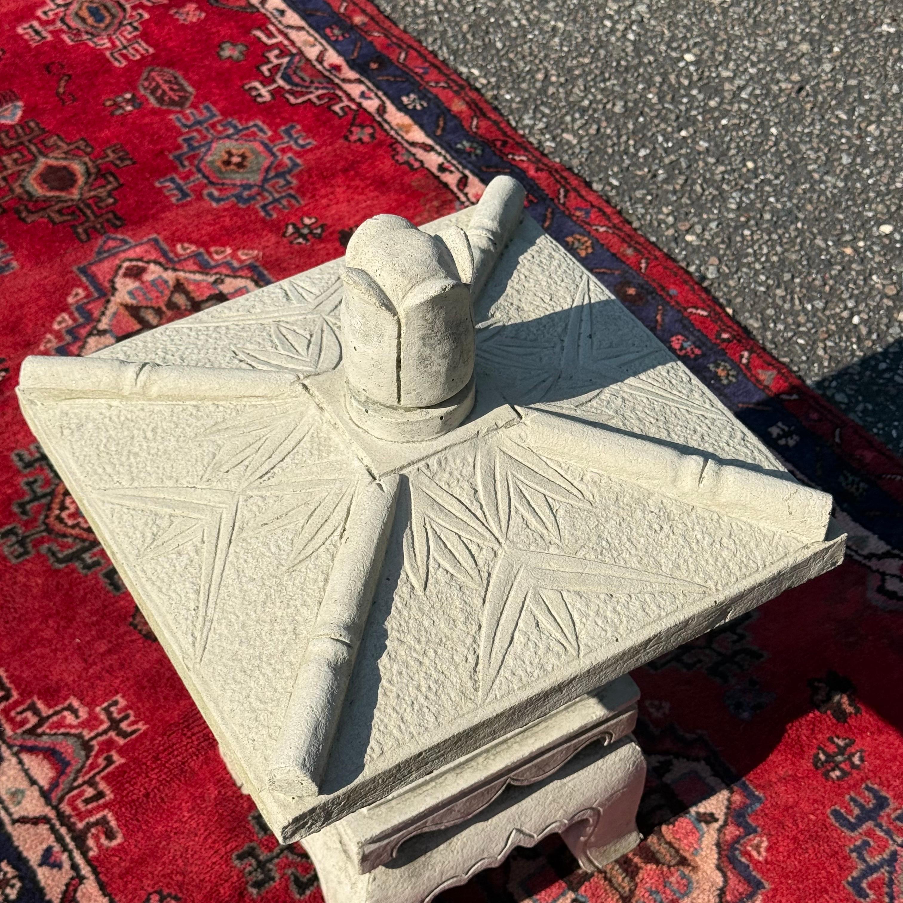 1970s Vintage Large Asian Cast Cement Stacked Pagoda For Sale 2