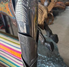 1970s Vintage Large Chromed Steel Palm Tree Sculpture