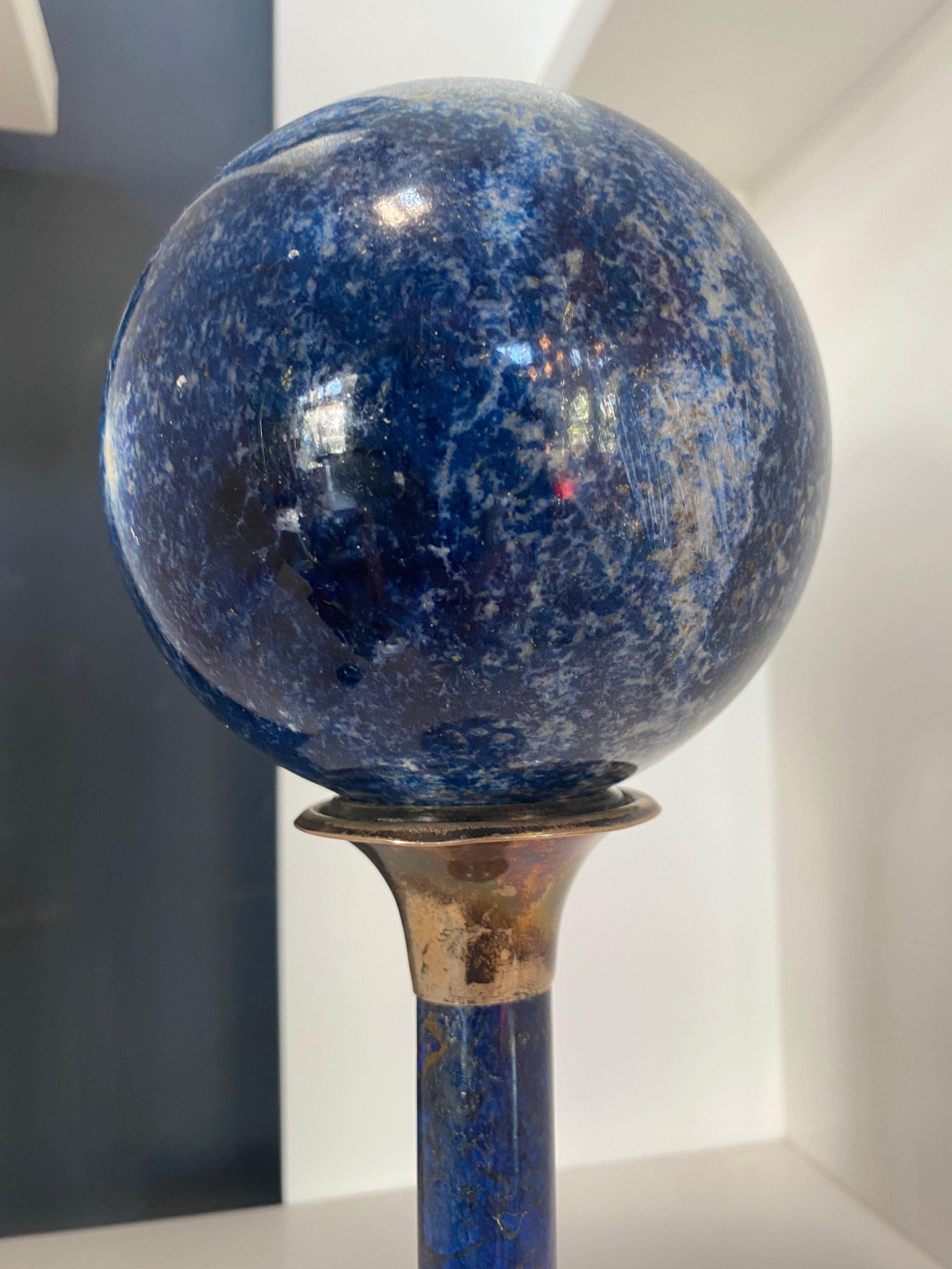 Mid-Century Modern 1970s Vintage Large Lapis Lazuli Sphere For Sale