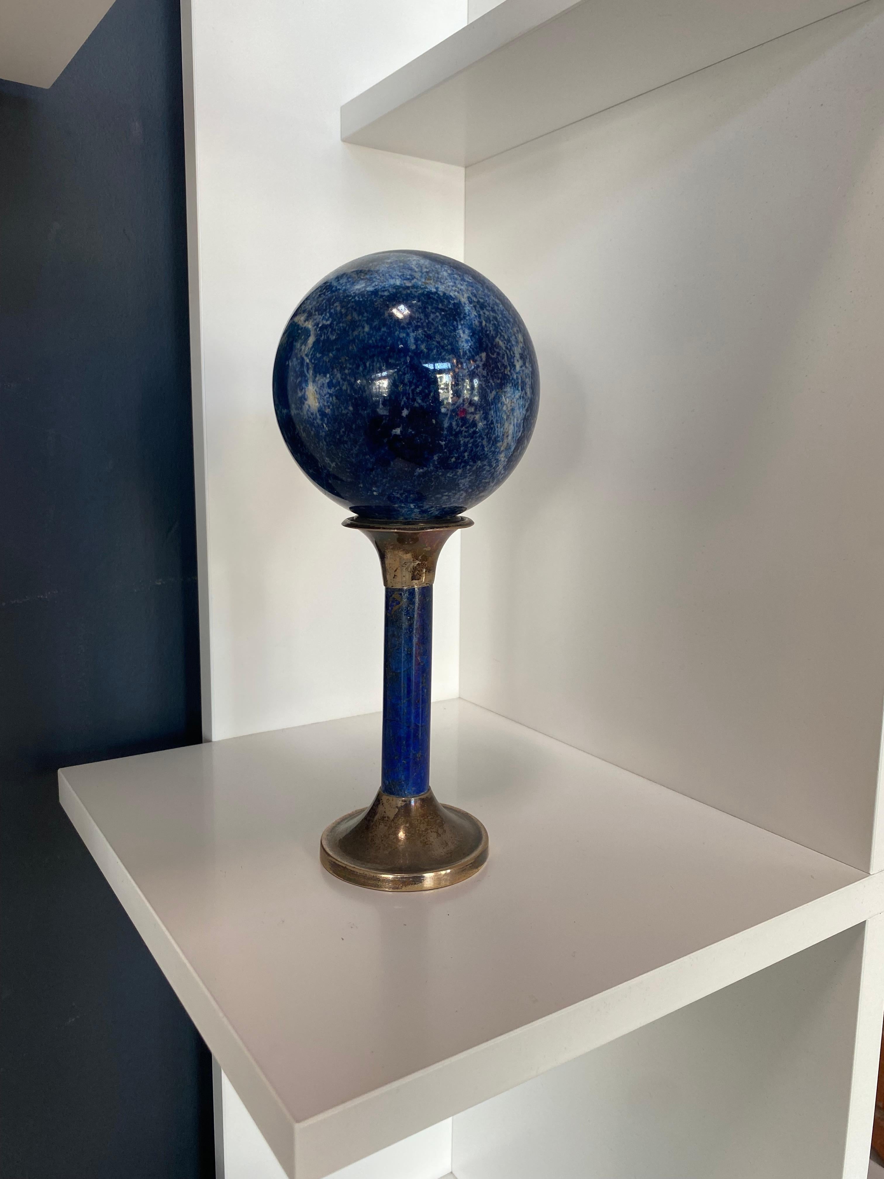 Italian 1970s Vintage Large Lapis Lazuli Sphere For Sale