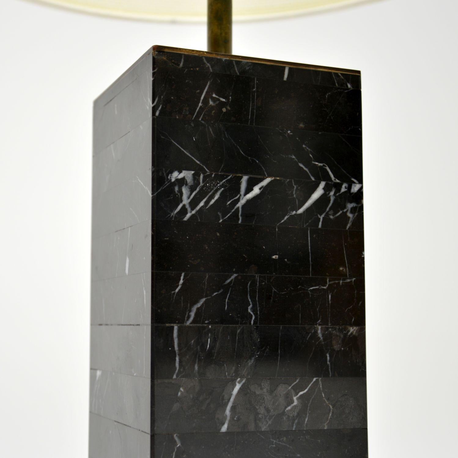 1970's Vintage Layered Marble Table Lamp In Good Condition For Sale In London, GB