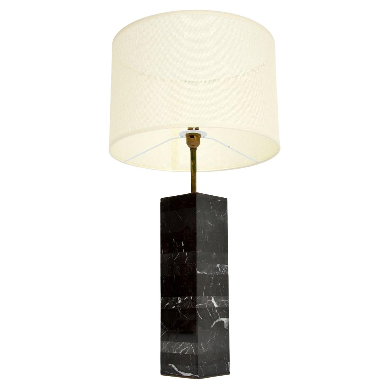 1970's Vintage Layered Marble Table Lamp