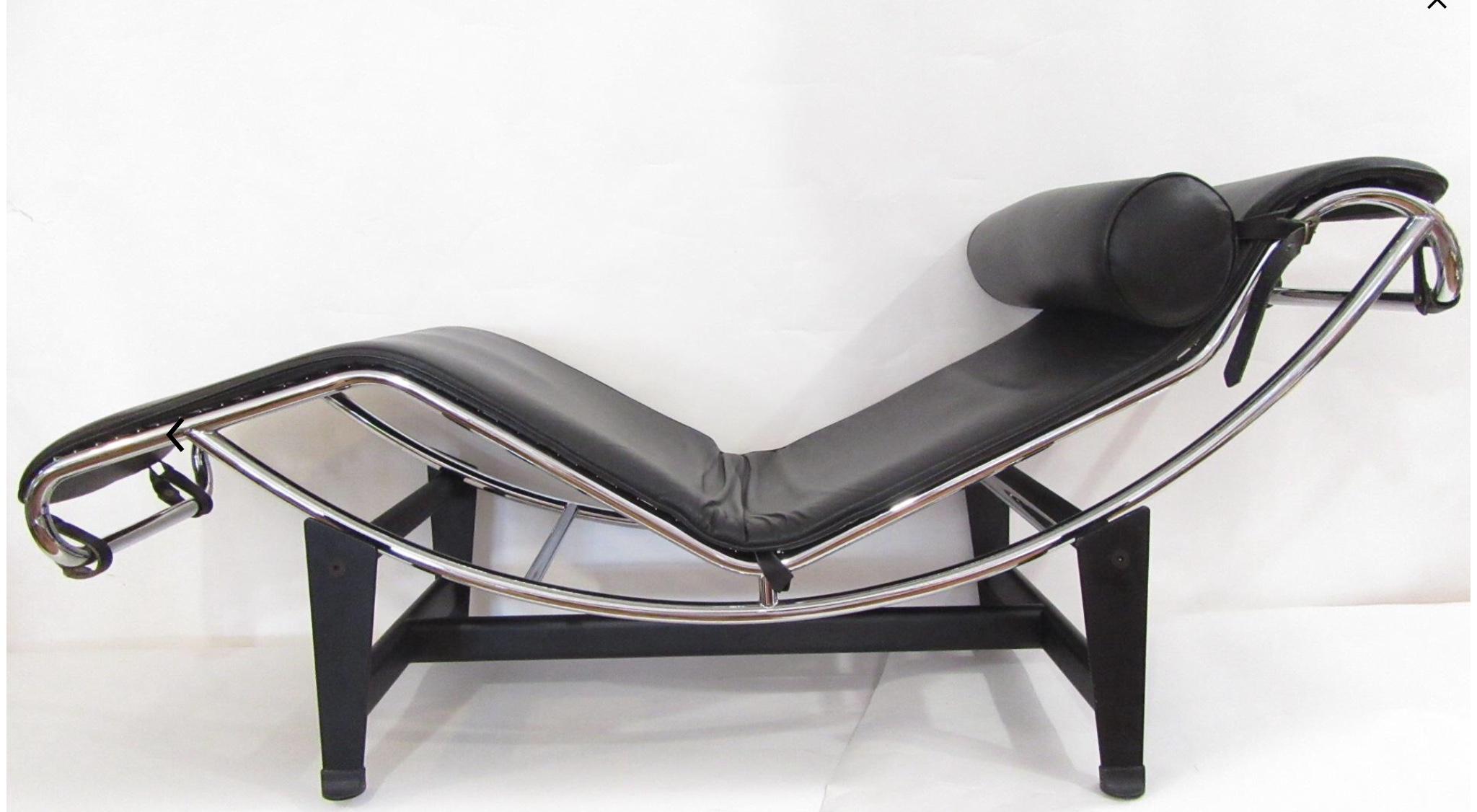 1970s Vintage Le Corbusier Style Leather Lounge Chair For Sale 3