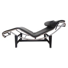 1970s Retro Le Corbusier Style Leather Lounge Chair