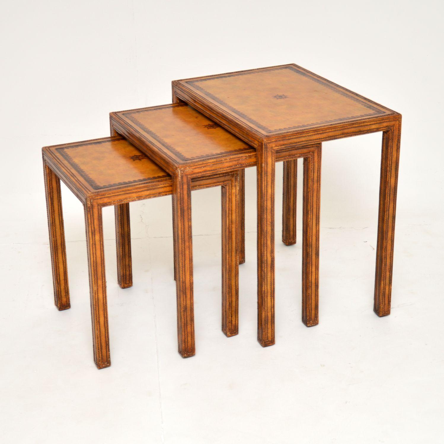 leather nest of tables
