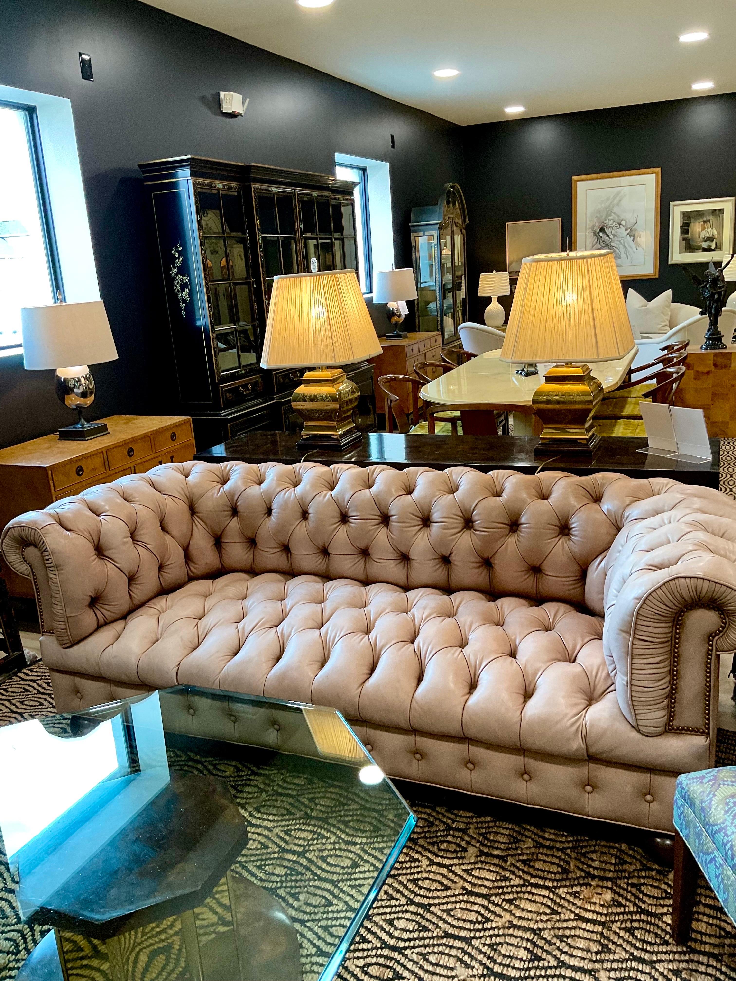 1970s Vintage Leather Chesterfield Sofa by Stark, London For Sale 2