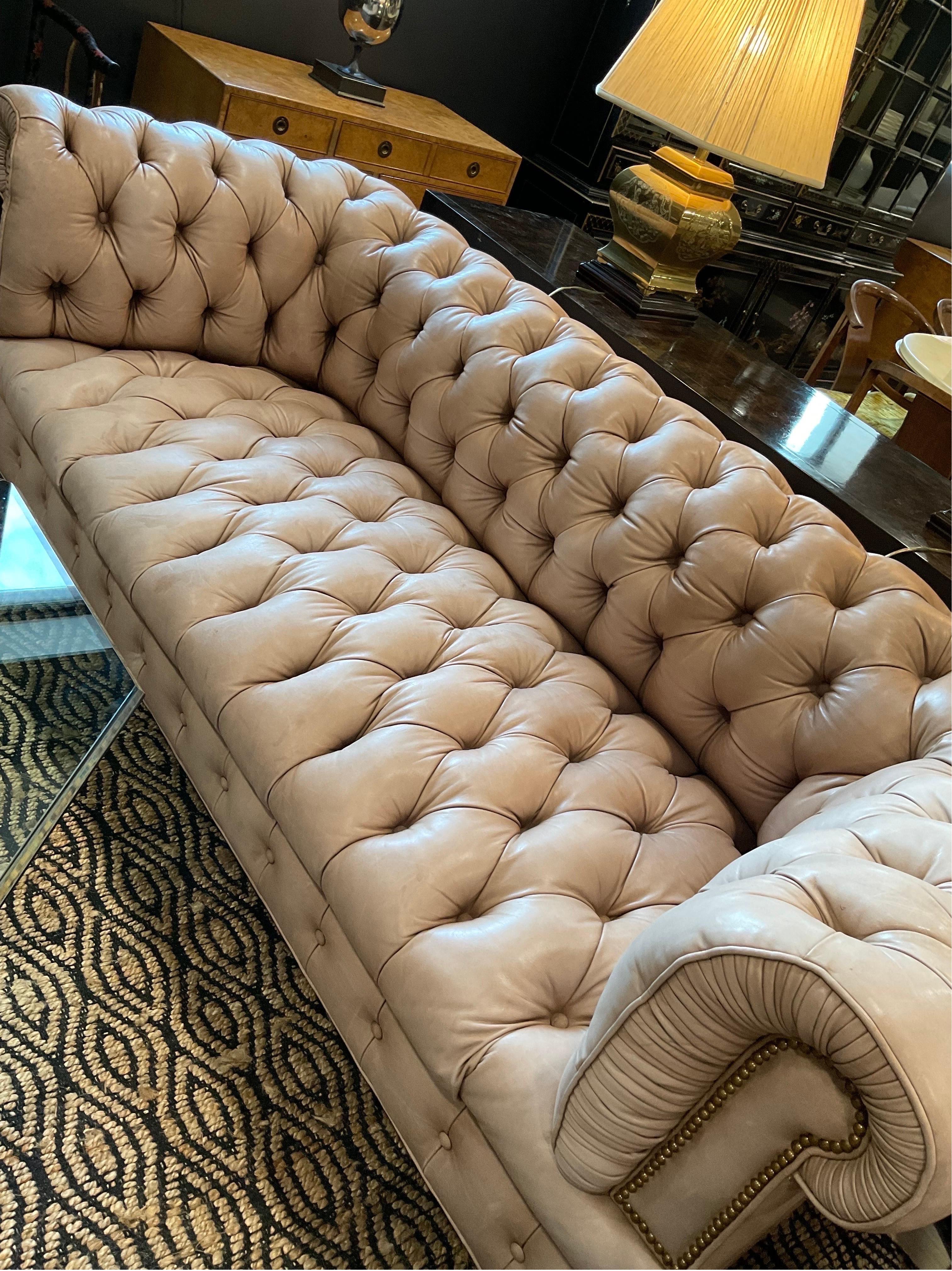 1970s Vintage Leather Chesterfield Sofa by Stark, London For Sale 3