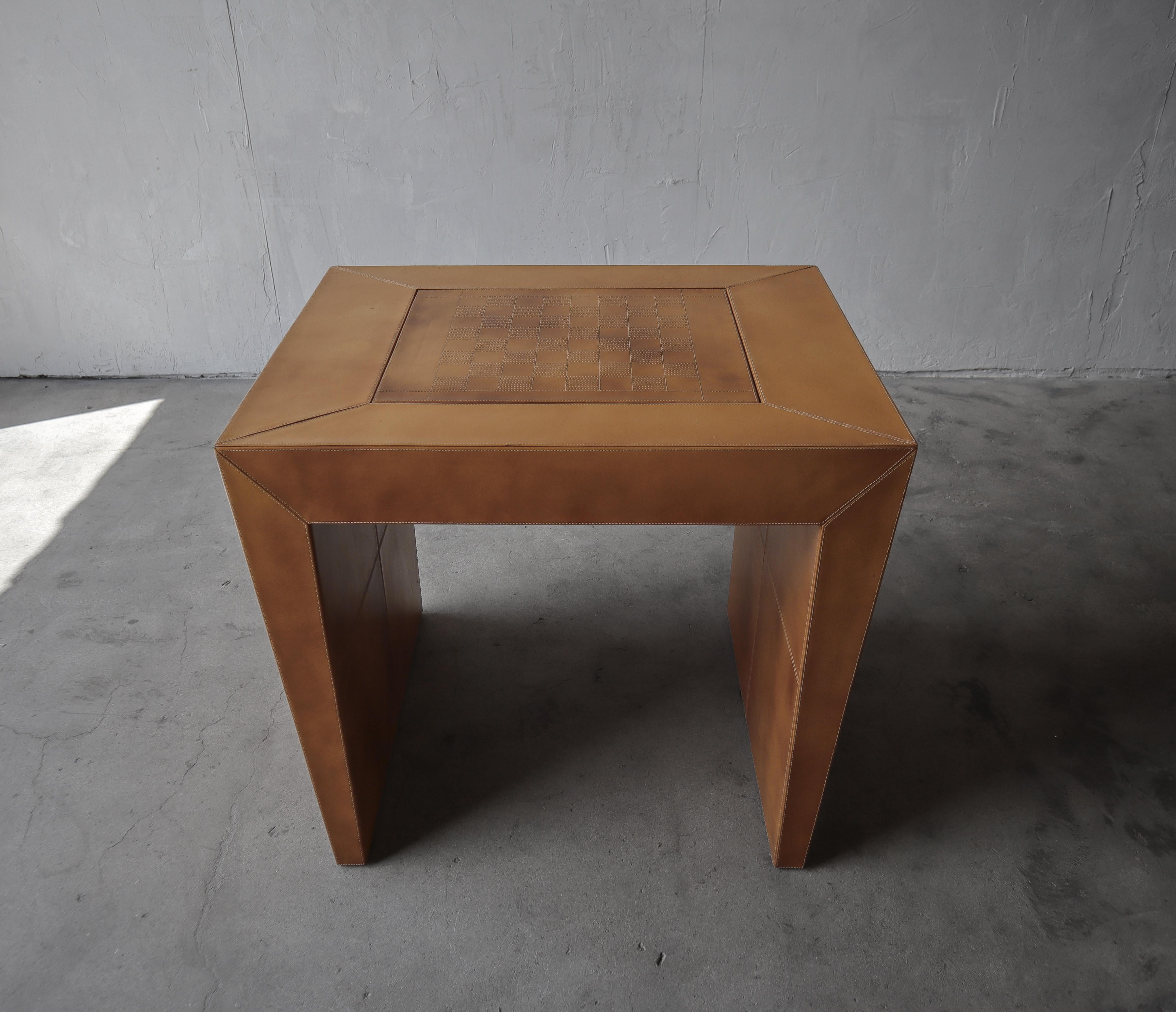 20th Century 1970's Vintage Leather Game Table