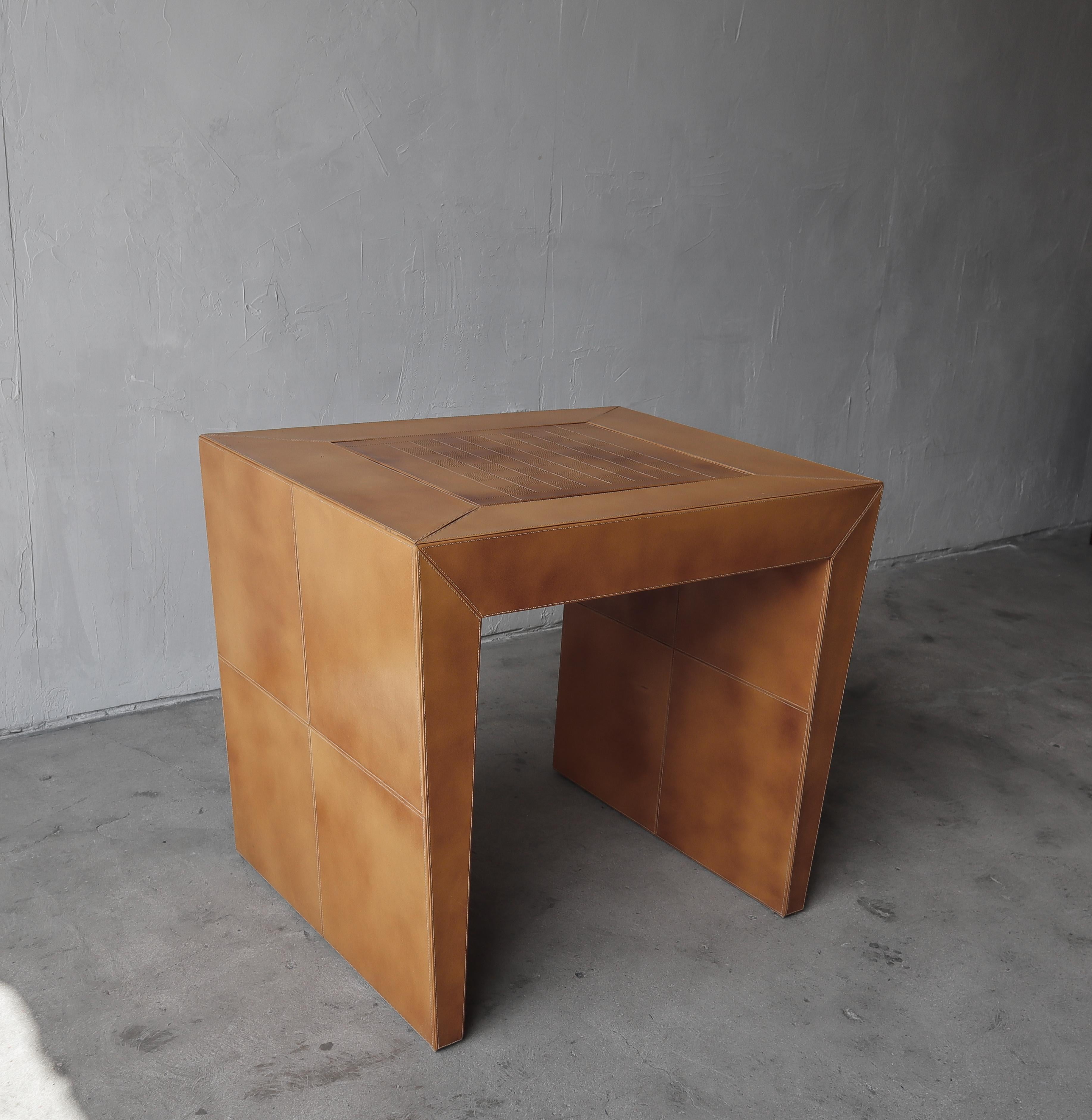 1970's Vintage Leather Game Table 1