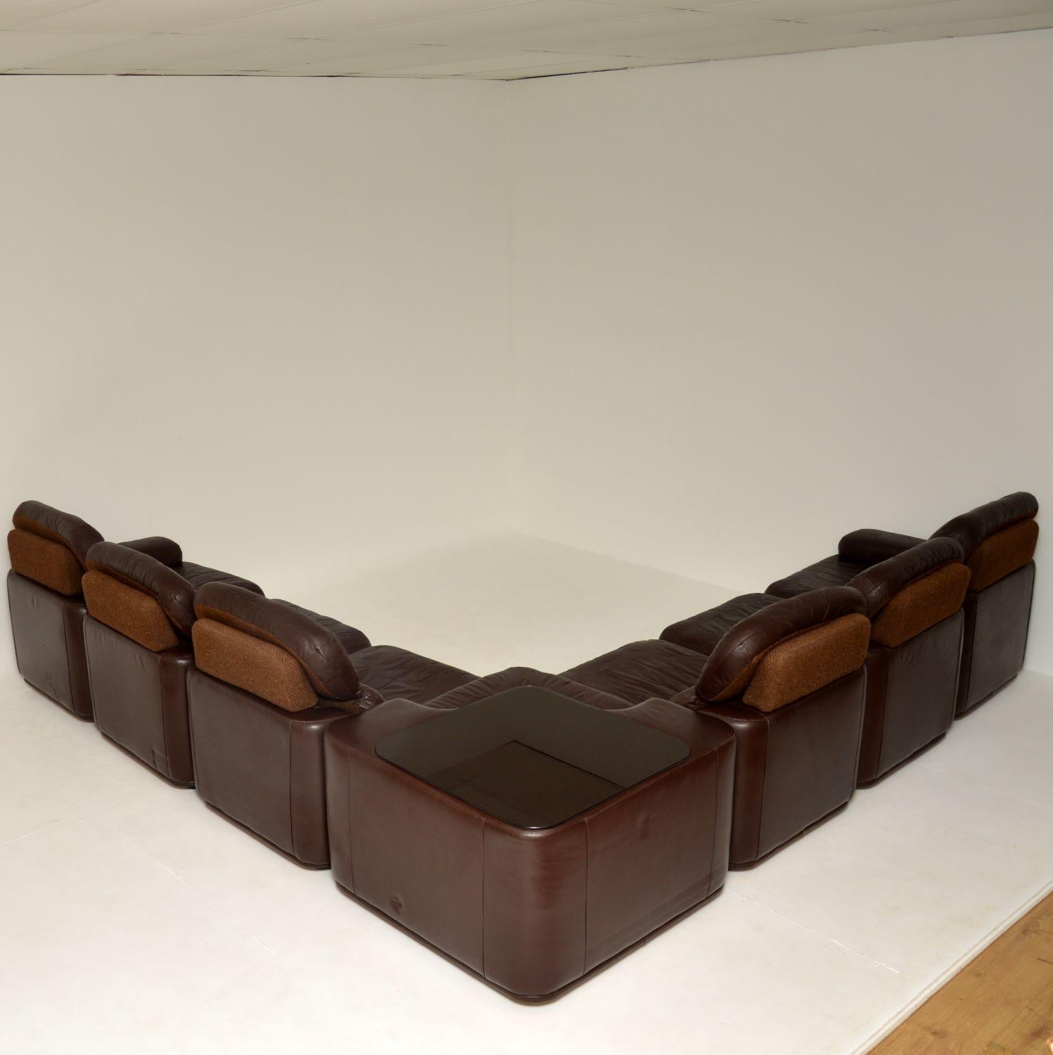 1970's Vintage Leather Modular Corner Sofa 3