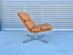 1970s Vintage Leather "Solo" Lounge Chair by John Follis for Fortress