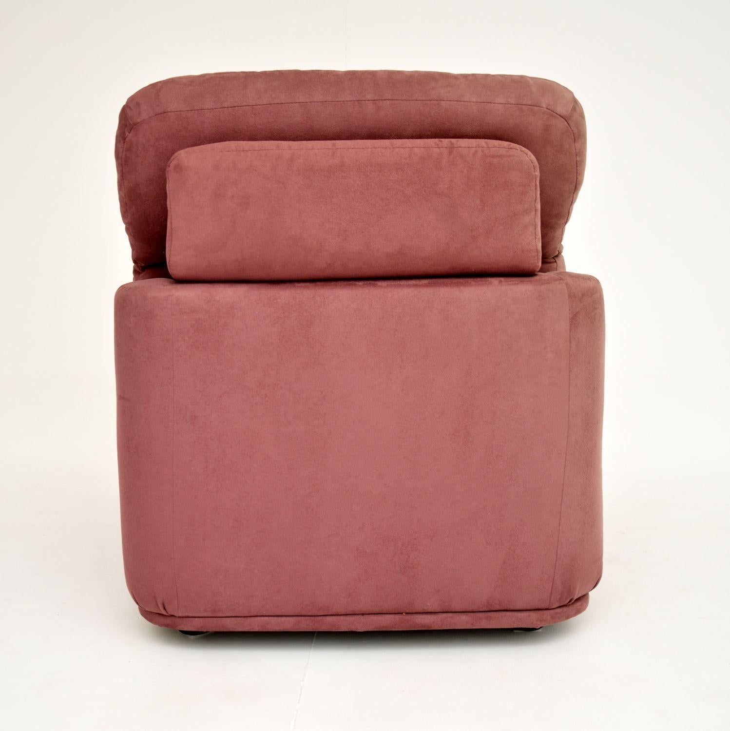 1970's Vintage Lilac Suede Armchair 2