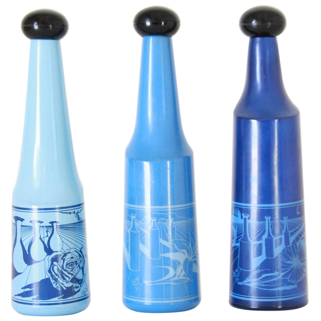 Vintage Bottle, Salvador Dali for Rosso Antico Ltd, Italy 1970s, set of three For Sale