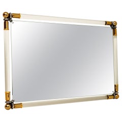 1970's Vintage Lucite and Gold Leaf Mirror by Curvasa