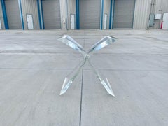 1970s Vintage Lucite "Butterfly" Console Table Base Styled After Lion in Frost