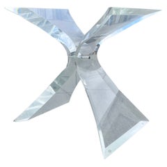 Base per tavolo consolle "Farfalla" in lucite vintage degli anni '70, in stile Lion in Frost