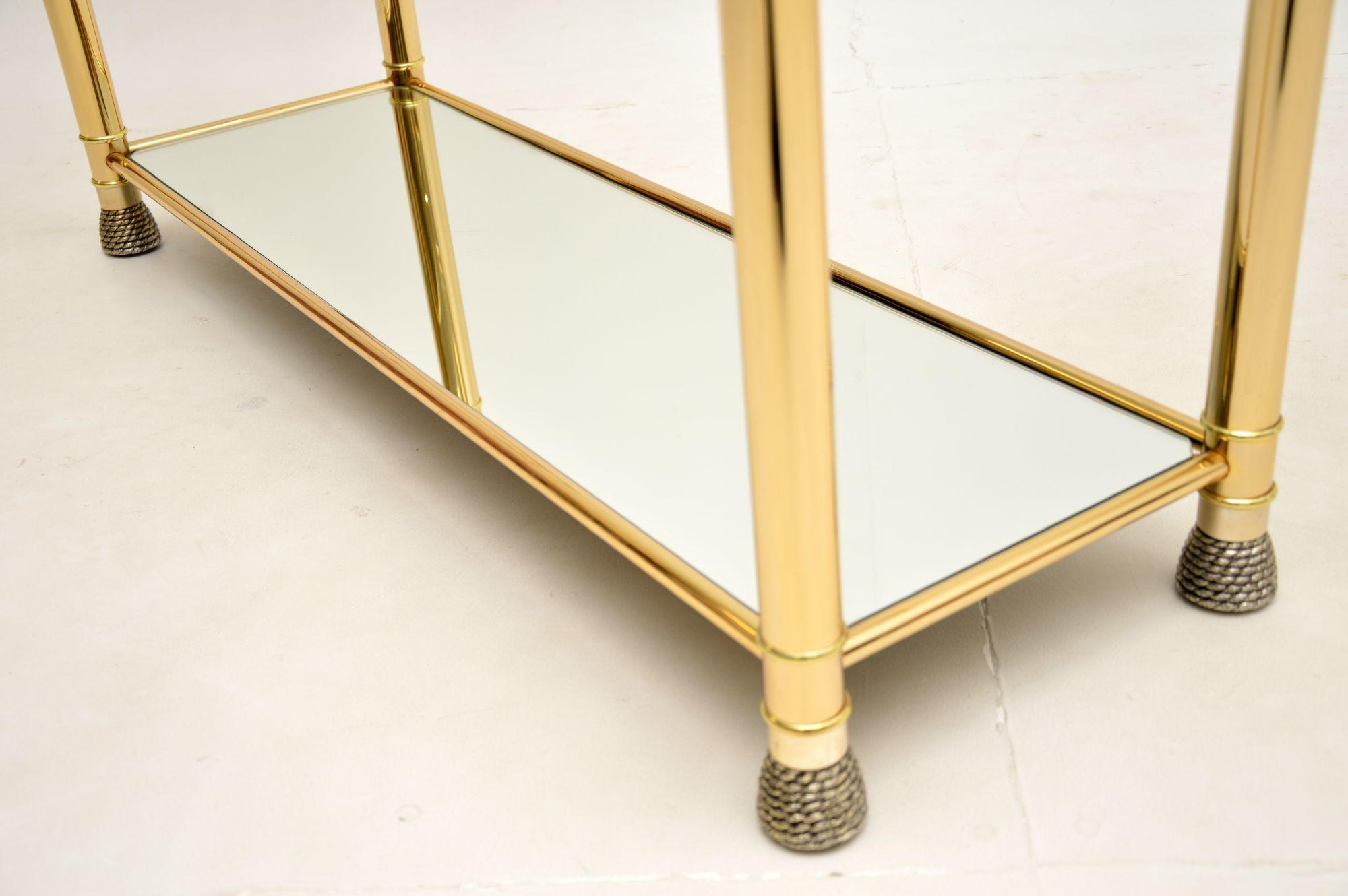 1970's Vintage Lucite & Gold Leaf Console Table by Curvasa 2
