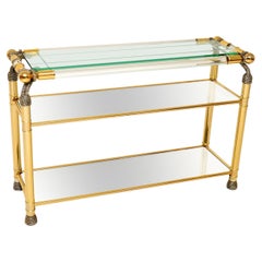 1970
s Vintage Lucite 
Gold Leaf Console Table by Curvasa