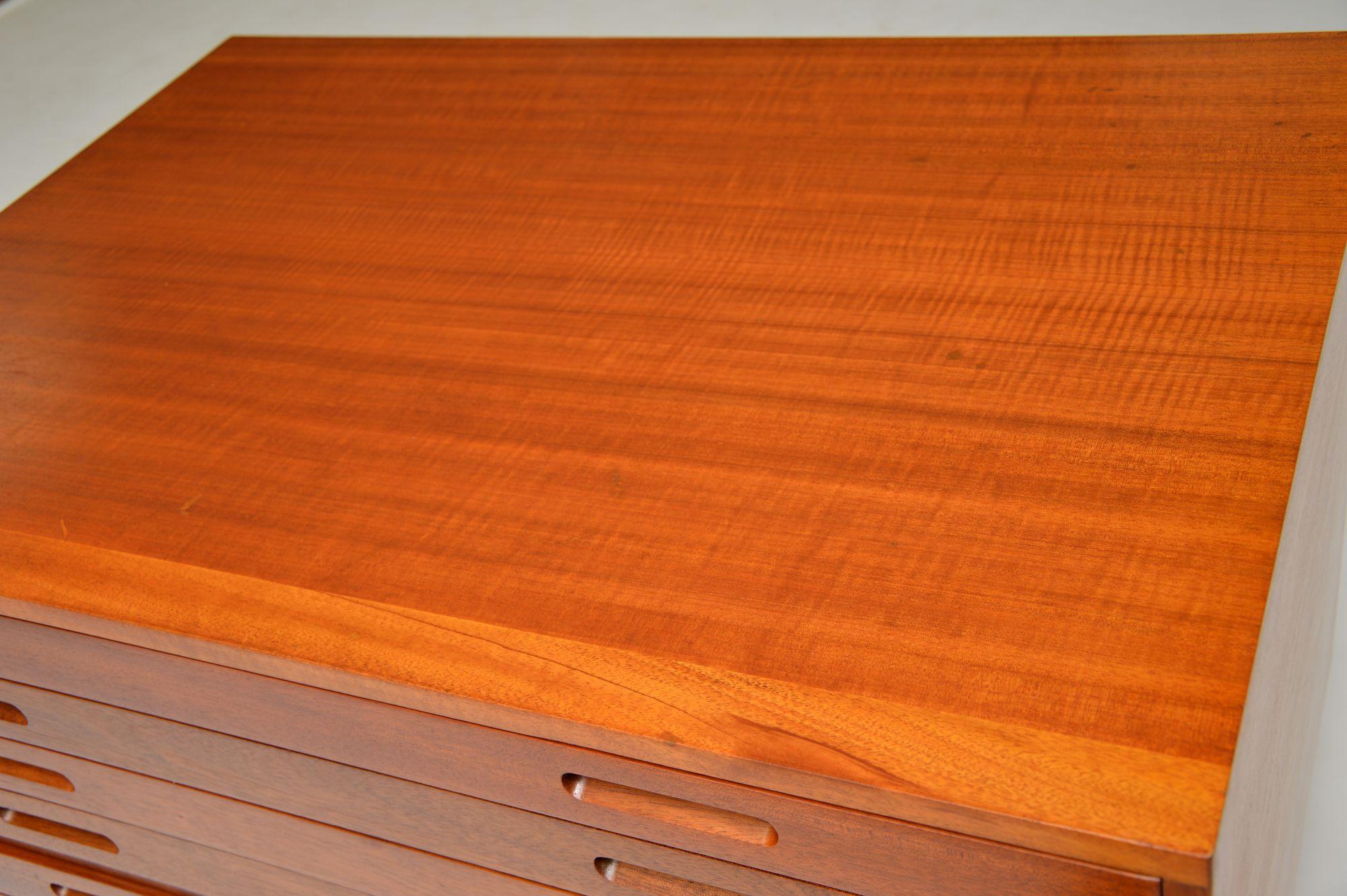 1970s Vintage Mahogany Architects Plan Chest of Drawers 1