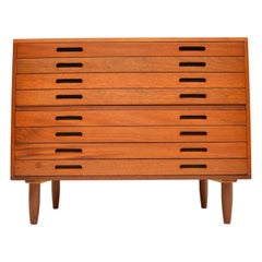 1970s Vintage Mahogany Architects Plan Chest of Drawers