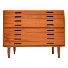 1970s Vintage Mahogany Architects Plan Chest of Drawers