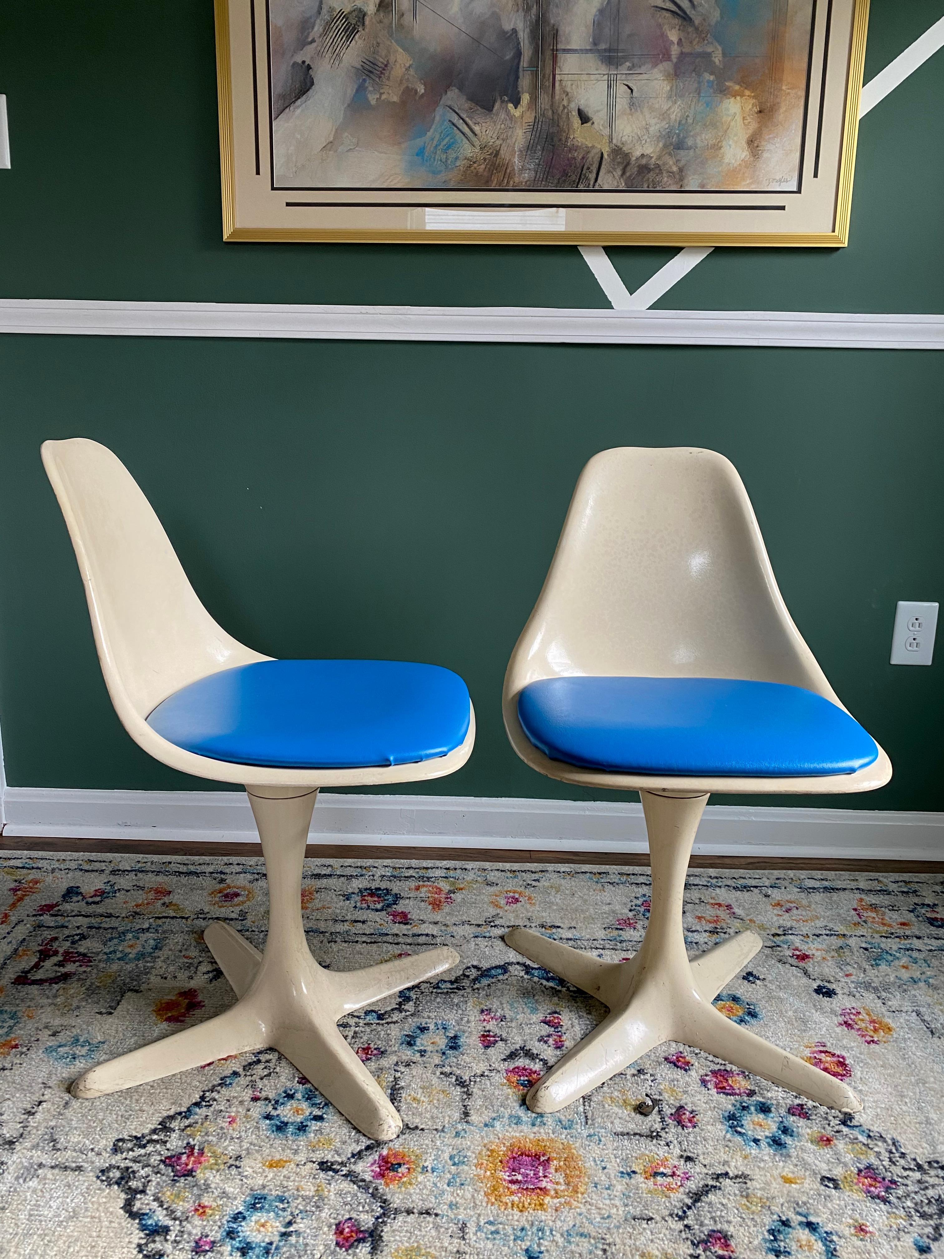 Late 20th Century 1970s, Vintage Maurice Burke Tulip Chairs, Pair