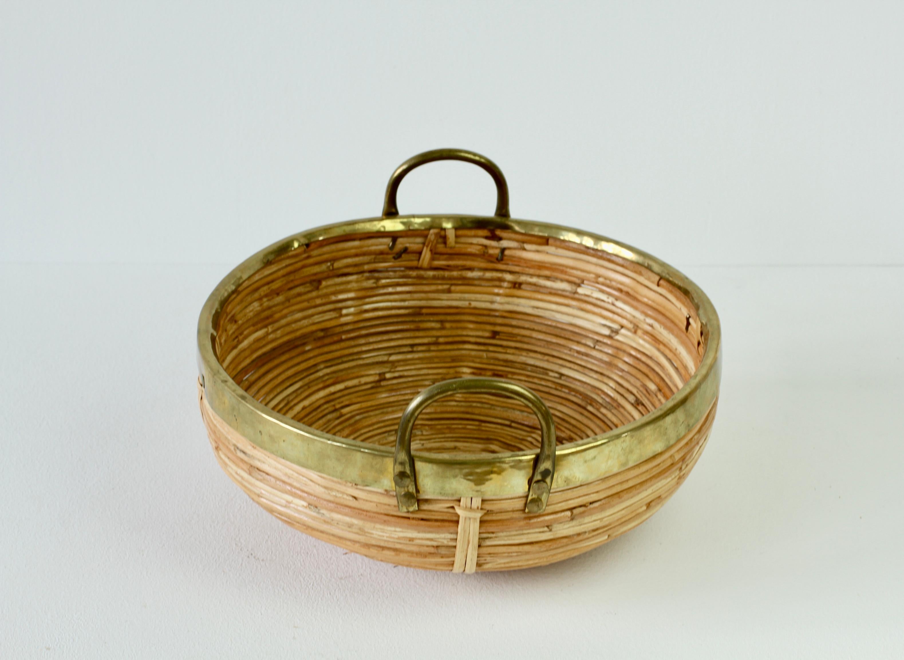 20th Century 1970s Vintage Mid-Century Italian Crespi Style Bamboo and Rattan Serving Tray
