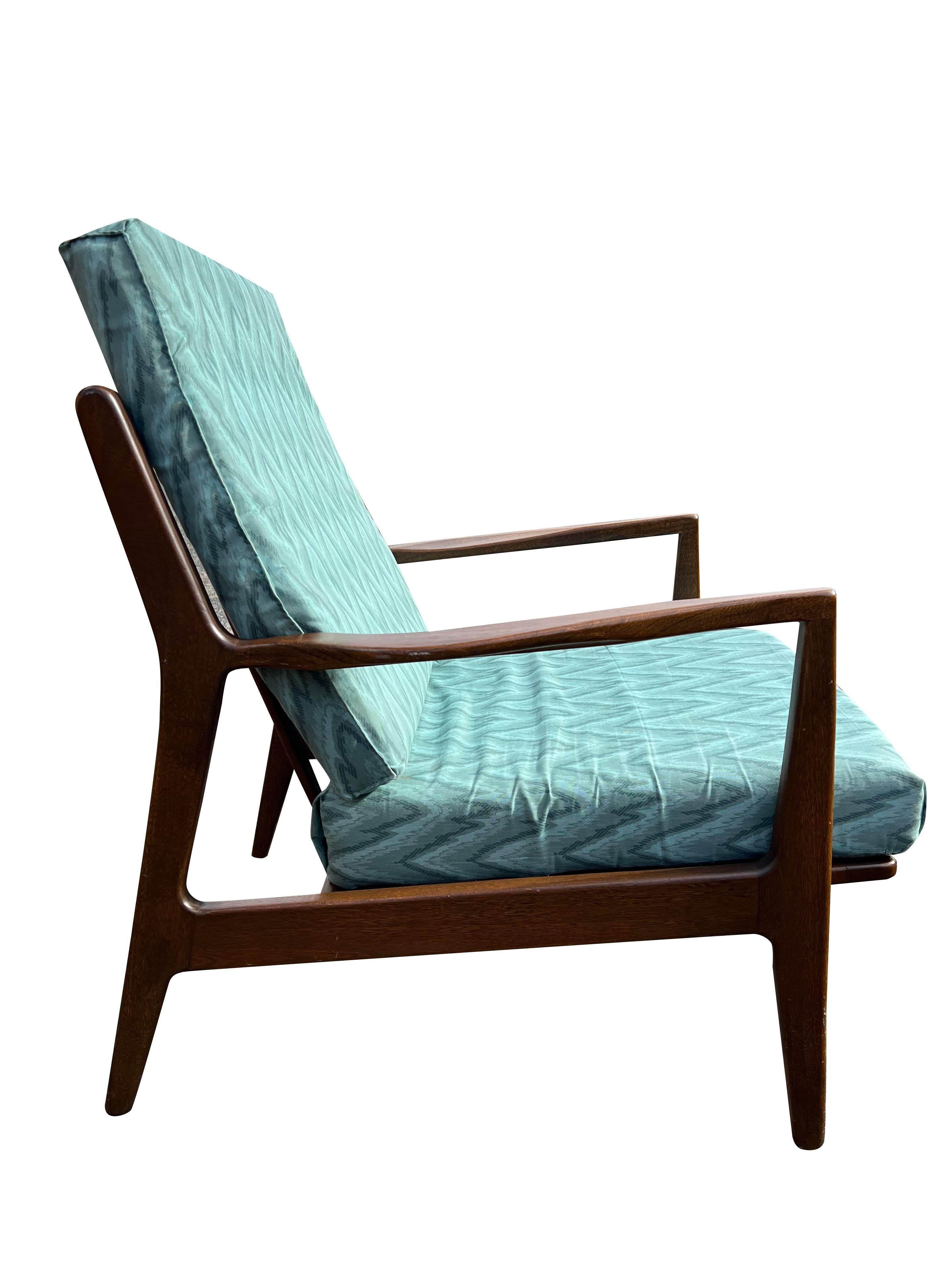1970s Vintage Mid Century Modern Danish Style Lounge Chair For Sale 1