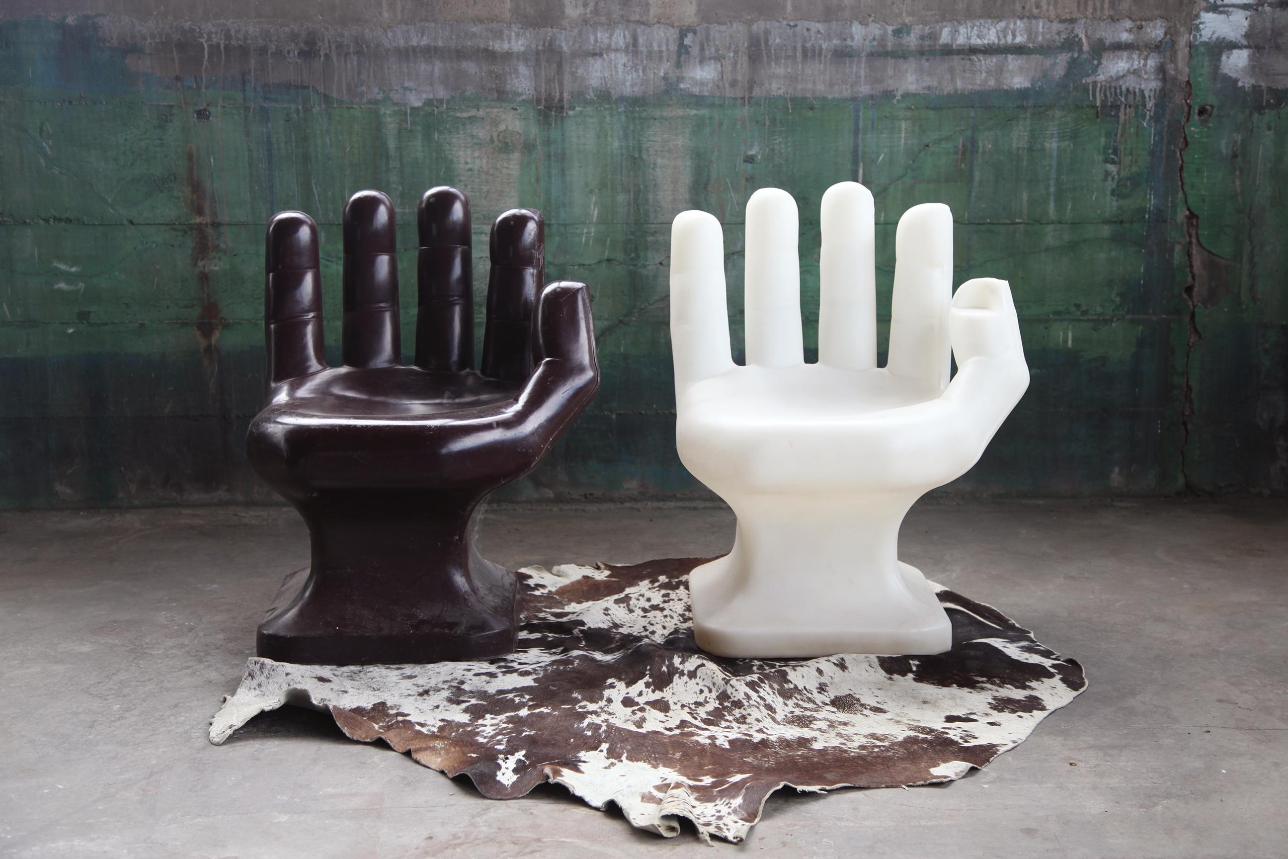 Late 20th Century 1970s Vintage Mid Century Modern Hand Lounge Chair, in Dark Brown-- One Piece For Sale