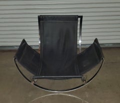 Silla de salón italiana curvada y cromada de la década de 1970, vintage y moderna de mediados de siglo, de Stendig