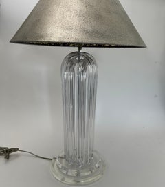 1970s Vintage Mid Century Modern Ritts Attributed Lucite Acrylic Desk Table Lamp