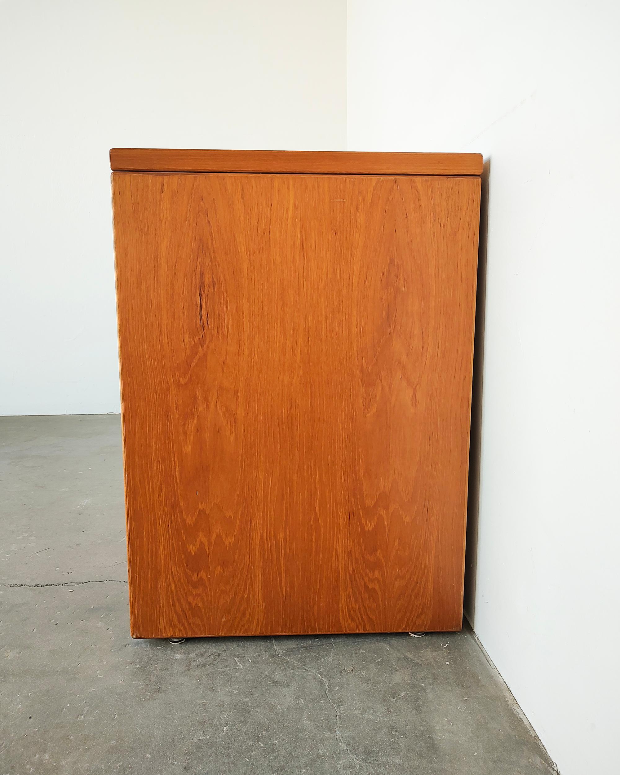 Mid-Century Modern 1970s Vintage Mid-Century Small Teak Wood Cabinet