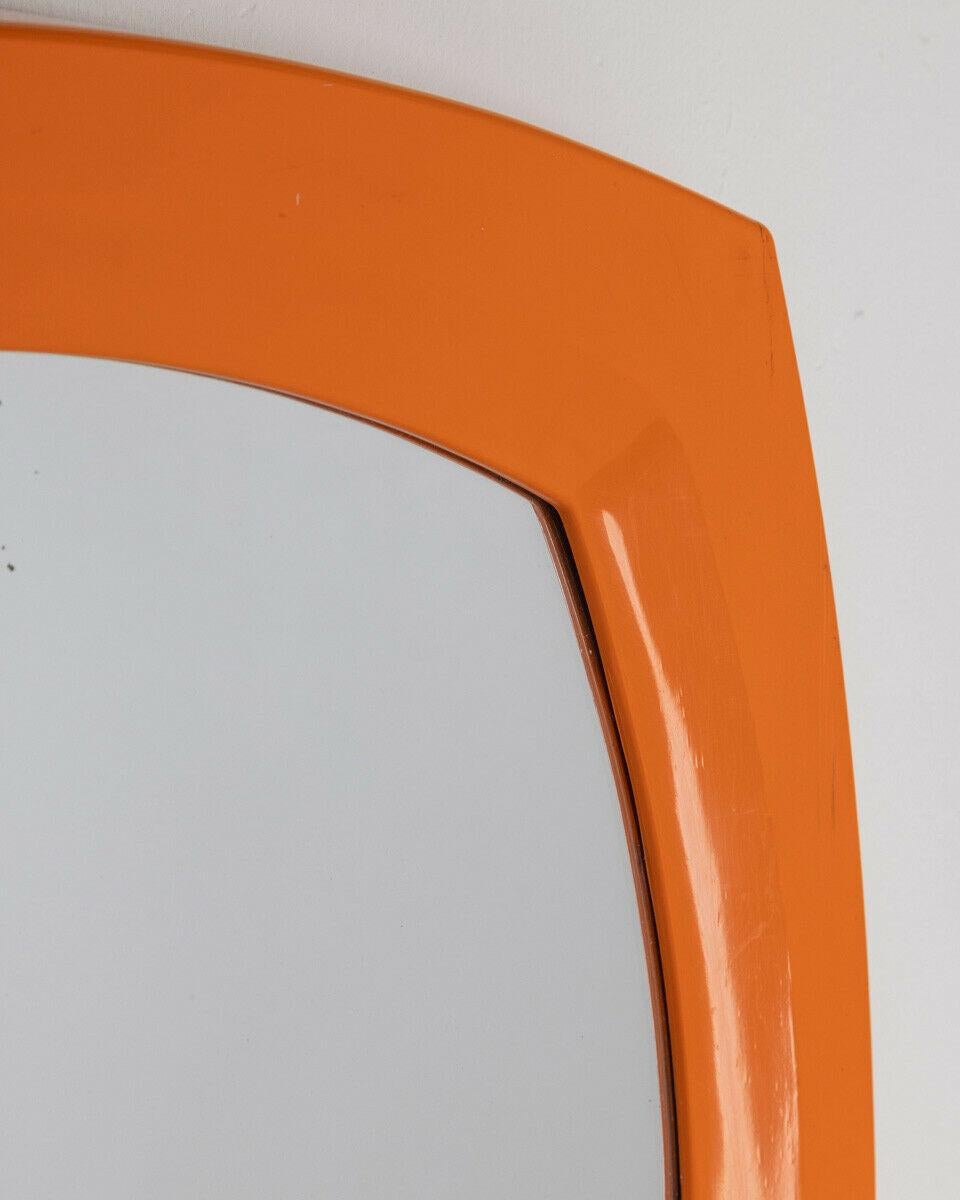 Late 20th Century 1970s Vintage Mirror in Orange Plastic Italian Design
