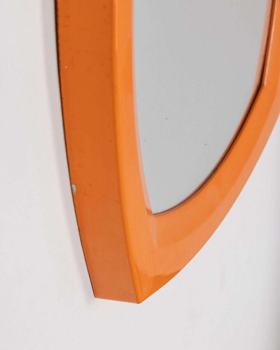 1970s Vintage Mirror in Orange Plastic Italian Design 2