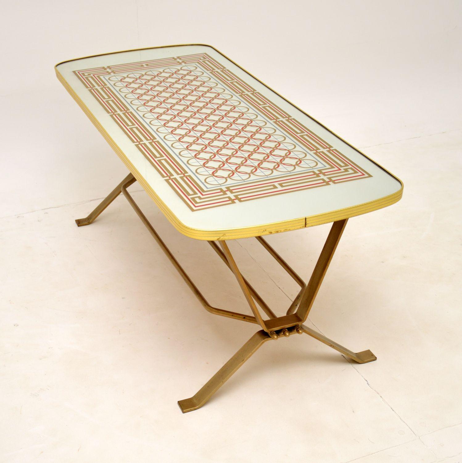 Mid-Century Modern 1970's Vintage Mirror Top Coffee Table For Sale