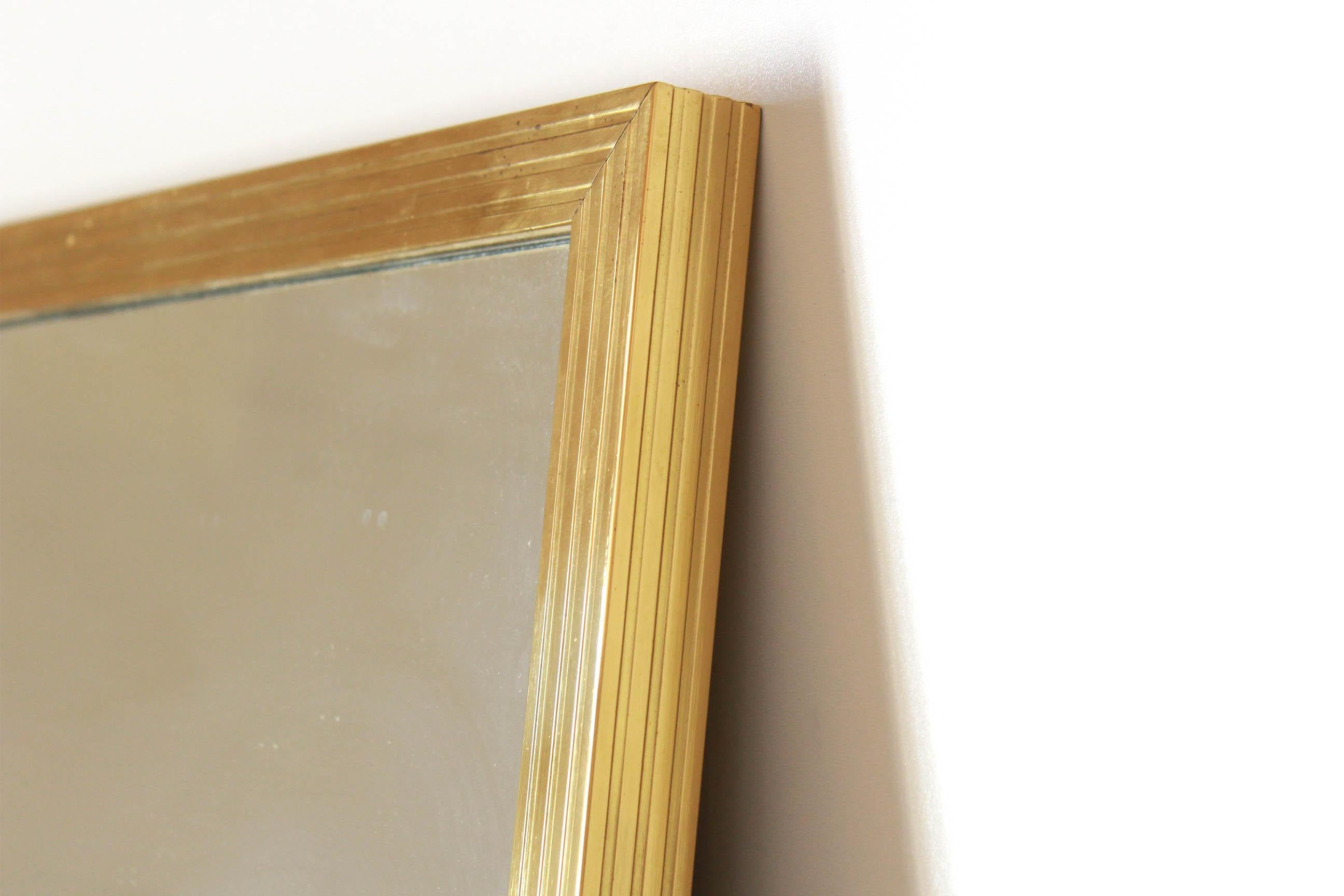 Italian Vintage Mirror with Goldenrod Iron Frame, Italy 1970s For Sale