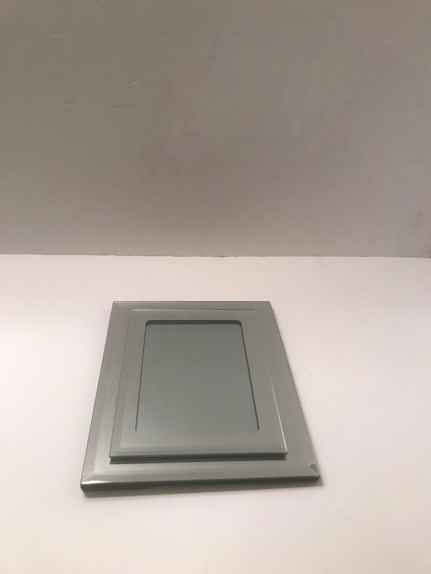 Glass 1970s Vintage Mirrored Picture Frame