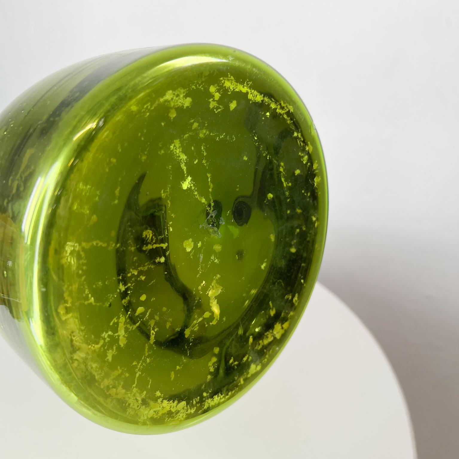 1970s Vintage Modern Green Vase Weed Pot in Mercury Glass For Sale 2
