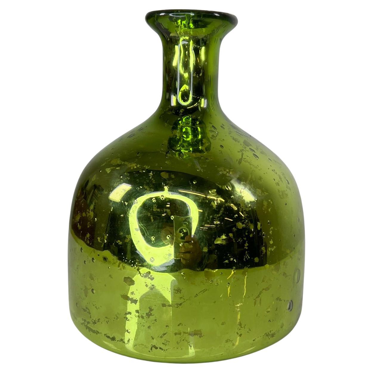 Moderne grüne Vase aus Quecksilberglas, 1970er Jahre