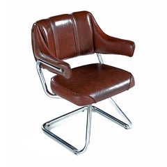 Swivel Cantilever Chrome Dinette Chair Set by Howell, 1970s