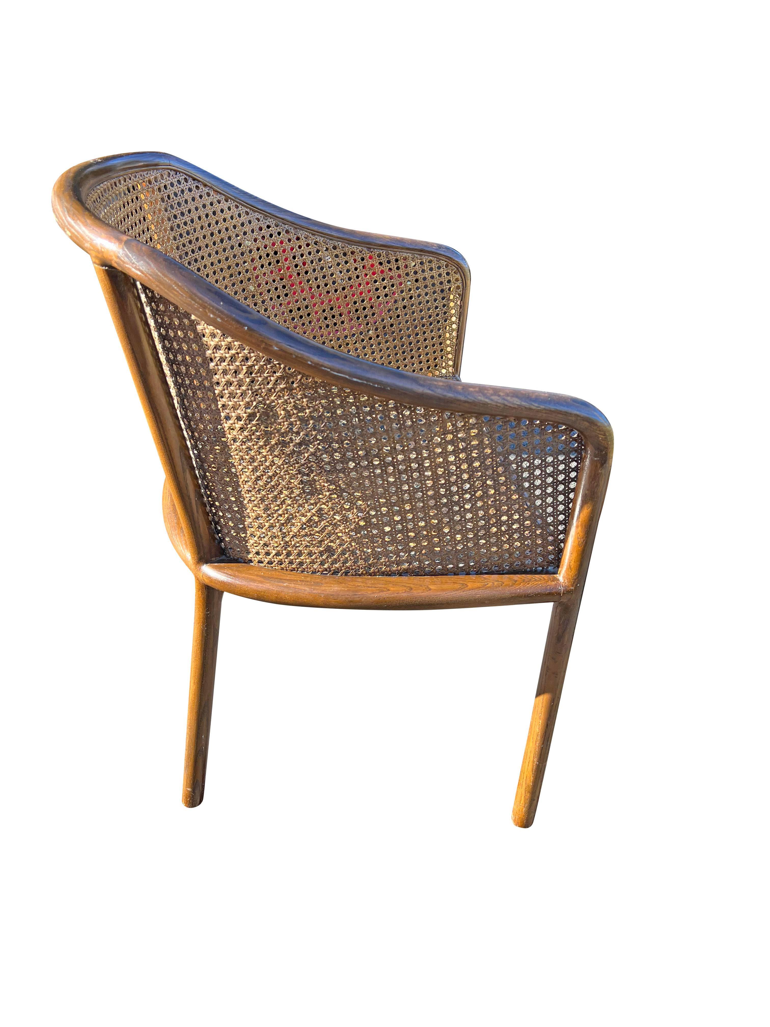 1970er Jahre Vintage Moderner Ward Bennett Stil Schilfrohr-Beistell- oder Akzentstuhl im Zustand „Gut“ im Angebot in Saddle River, NJ