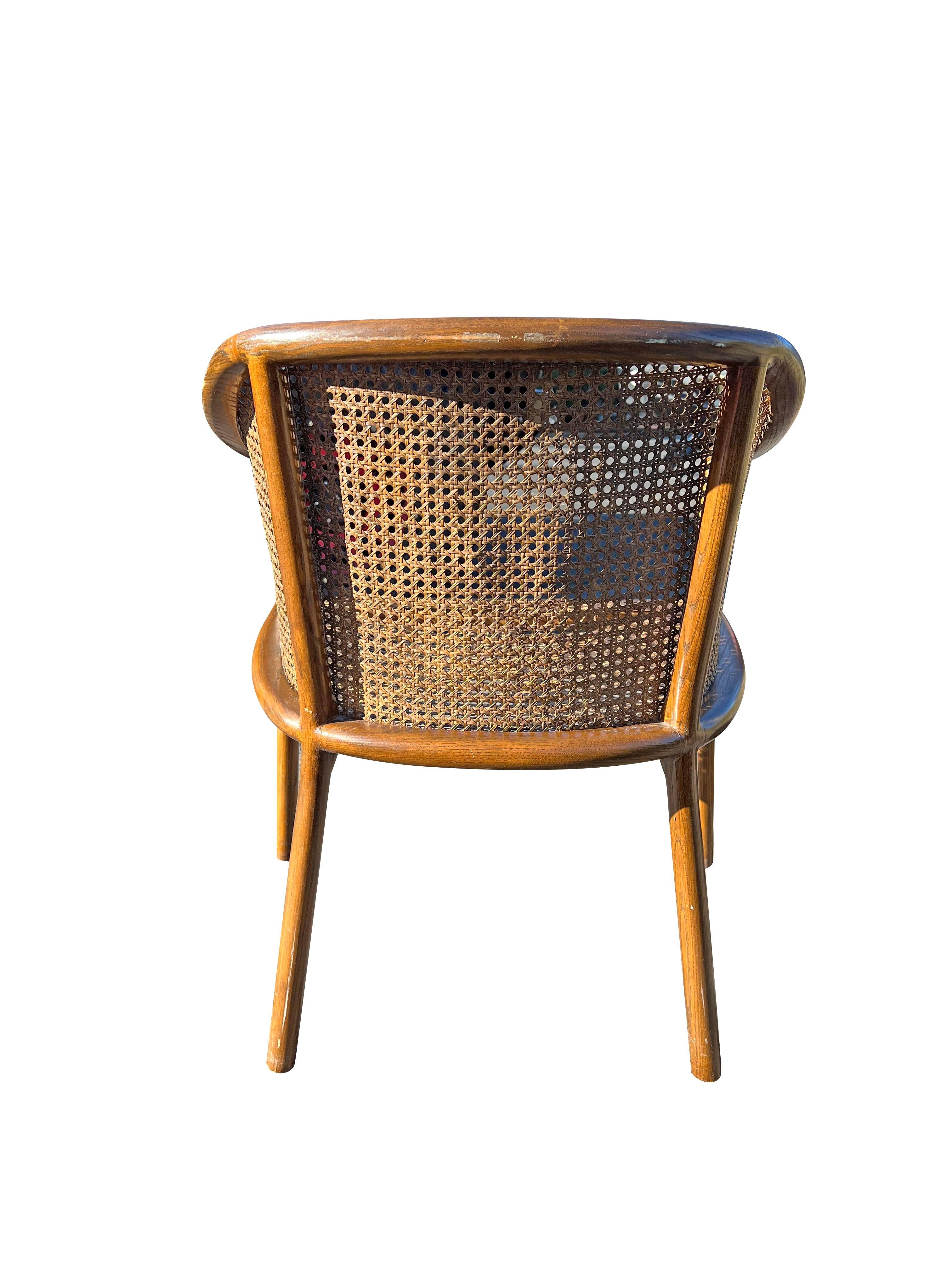 1970er Jahre Vintage Moderner Ward Bennett Stil Schilfrohr-Beistell- oder Akzentstuhl (Ende des 20. Jahrhunderts) im Angebot