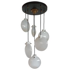 1970s Vintage Multi-Color Murano Glass Chandelier Toni Zuccheri Style