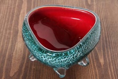 1970s Vintage Murano Glass Bowl Mid Century Glass Display Vase Pot