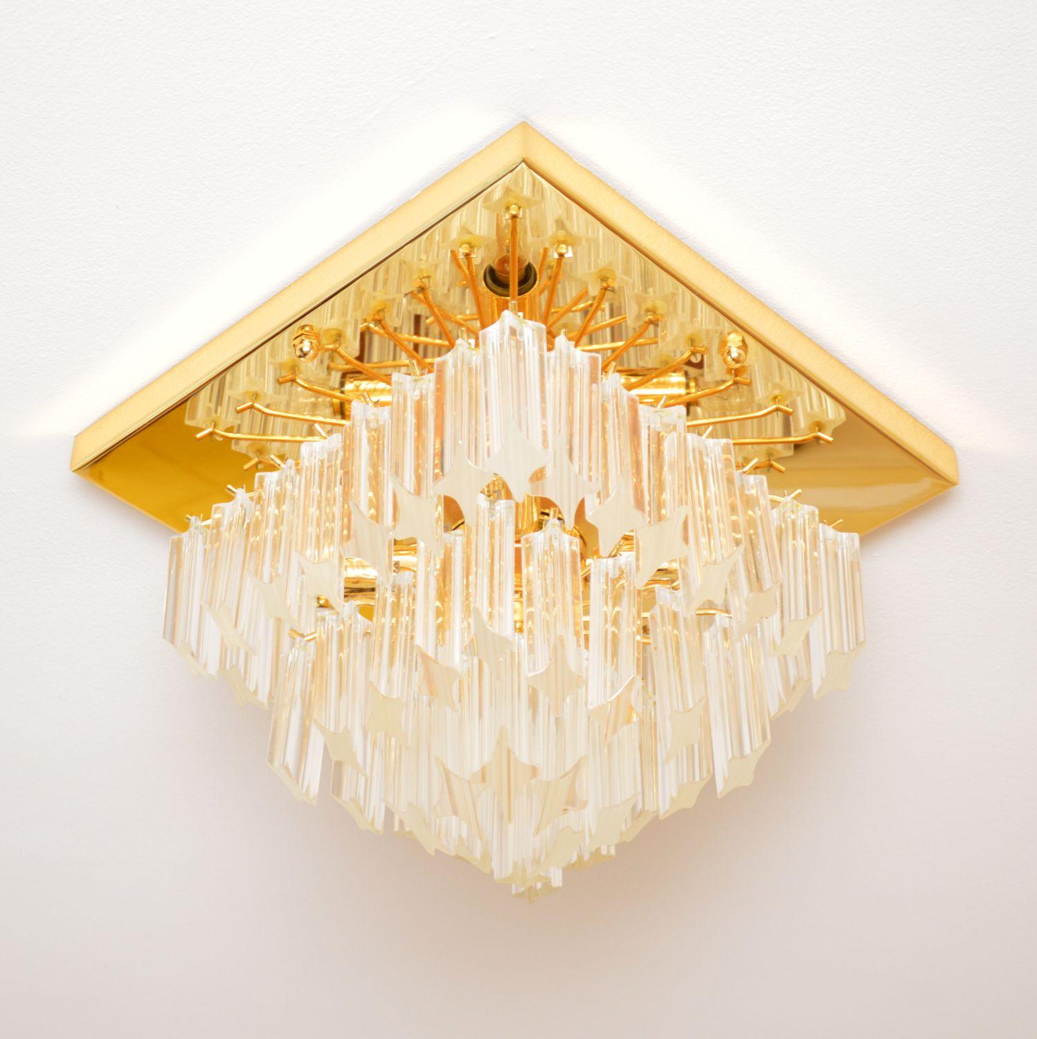 Mid-Century Modern 1970s Vintage Murano Glass Ceiling Light by Paulo Venini For Sale