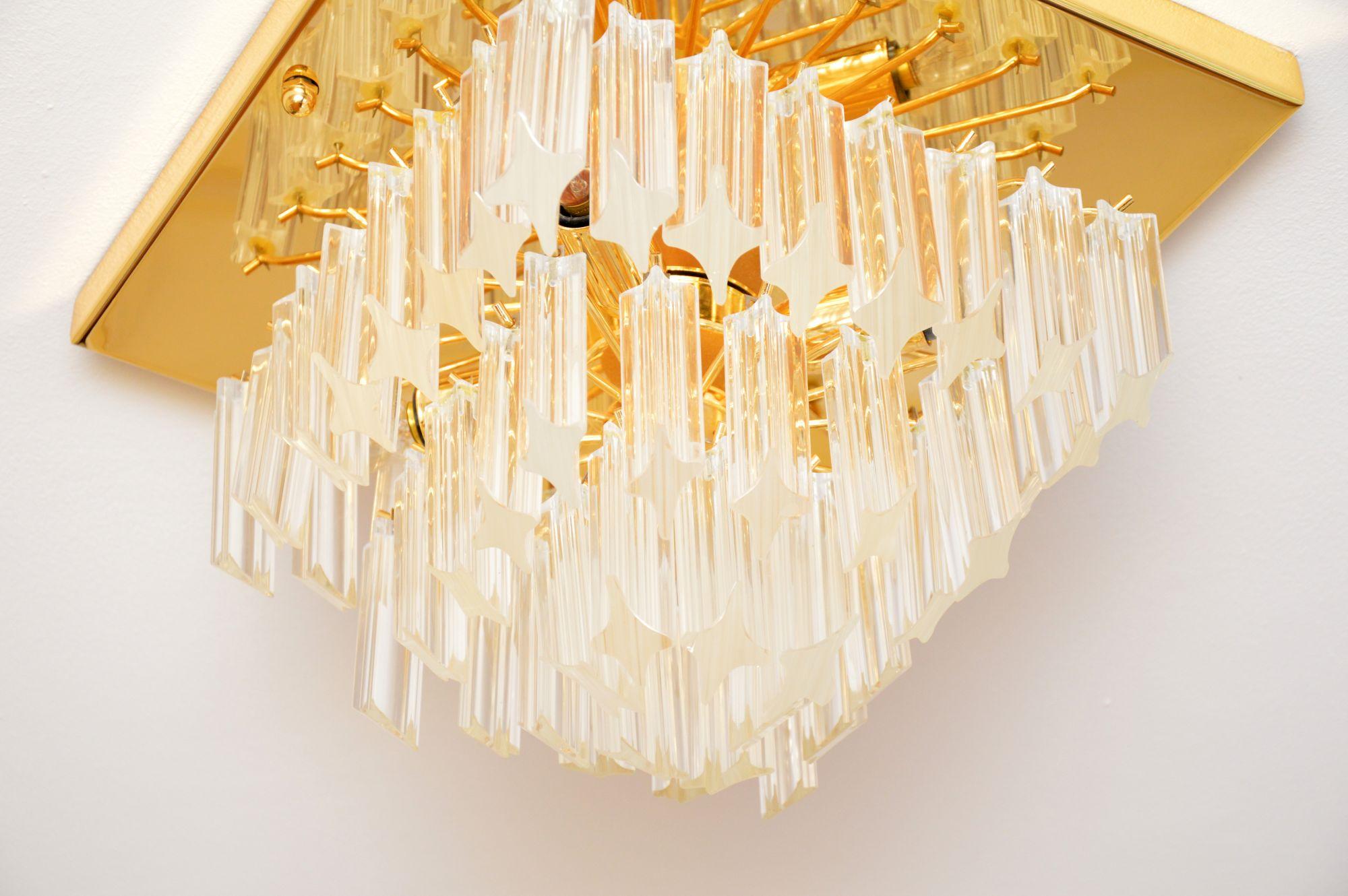 1970s Vintage Murano Glass Ceiling Light by Paulo Venini In Good Condition For Sale In London, GB