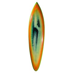 1970s Retro Ocean Crystal Wave Mural Surfboard Shaped by Clyde Beatty Jr.